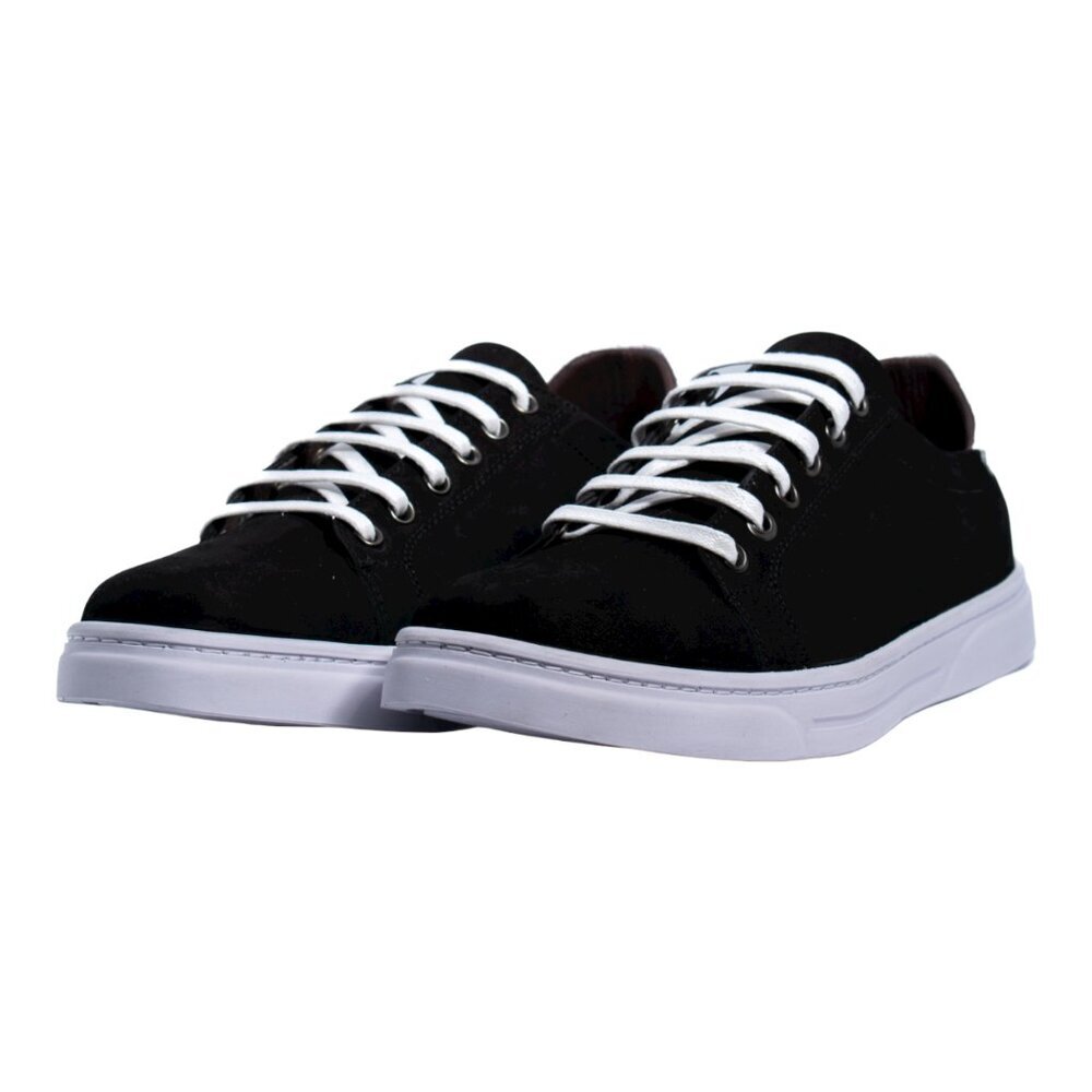 Handcrafted Women’s Black Nubuck Leather Sneakers | Mommy & Me - Picture 4 of 15